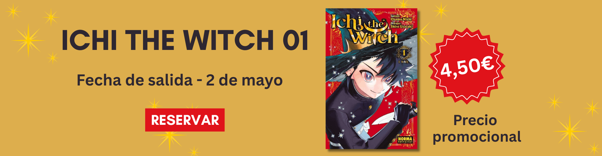 Image alt que promociona el manga de Ichi the witch